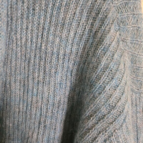 Peruvian Connection Mint Ribbed Baby Alpaca Blend V Neck Cardigan Sweater Size S - Picture 4 of 7